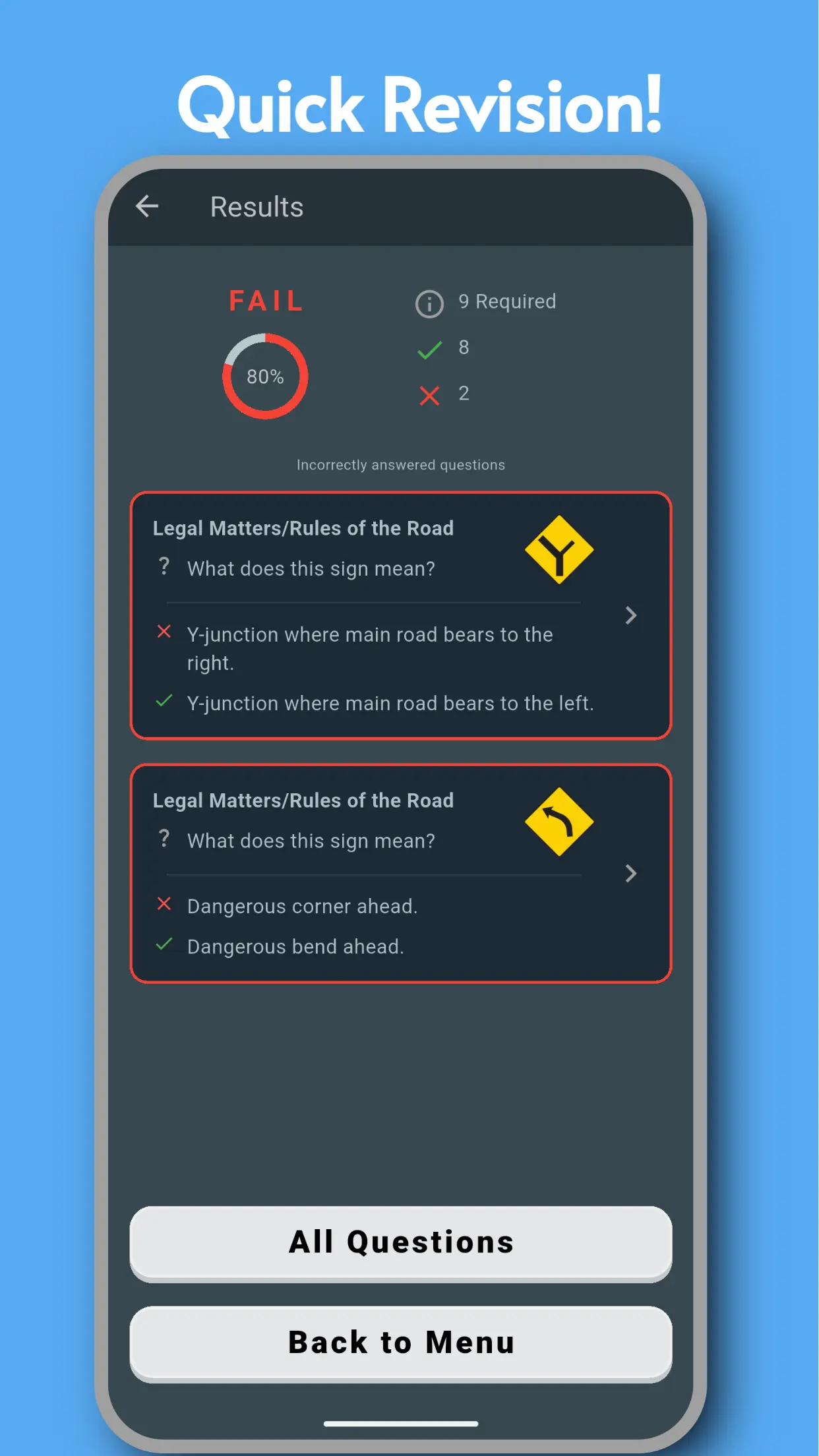 App screenshot 4 - Results Screen